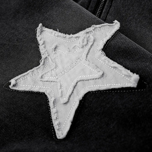 Manufacturer Custom Vintage Distressed Embroidery Patch Men Zip Up Hoodie <b>Removable</b> Sleeve Hoodie New Style Zipper Hoodie - Product Image 5