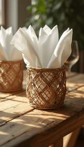 Soporte de caja de pañuelos de ratán Rectangular compacto adecuado para las necesidades de ahorro de espacio mientras se mantiene el estilo decorativo - Product Image 5