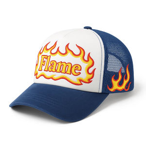 Logo de broderie personnalisé de haute qualité Casquettes vierges d'extérieur en coton 5 panneaux Maille de sport à bord incurvé uni de haute qualité - Product Image 6