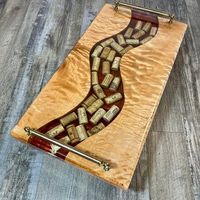 PORTE CARRÉE PLATEAU EN RÉSINE EPOXY EN BOIS Fabuleux Design Décoratif pour Servir des Aliments dans la Cuisine Restaurants Usage Domestique