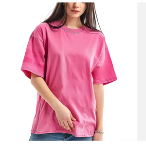 T-shirt surdimensionné en coton personnalisé de haute qualité pour femmes du Bangladesh Design respirant - Product Image 1