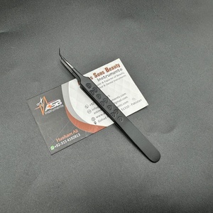 Pinzas de extensión de pestañas de acero inoxidable con logotipo personalizado al por mayor, estampado de corazón, acero Sostenible, volumen, estilos rusos, Punta puntiaguda - Product Image 5