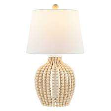 Farmhouse Style Fabric Lamp Shade Customized Design Desk Lamp with Creative Weaved Beaded Design <b>LED</b> Eye-Caring <b>Lighting</b> - Product Image 3