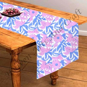 Bloc à main floral de taille personnalisée imprimé 100% chemin de Table en tissu de coton fait à la main événements de mariage utilisation d'hôtel fête pour des événements de mariage - Product Image 4