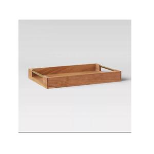 Bandeja DE SERVICIO DE MADERA Rectangular marrón con asa para desayuno, decoración del hogar, restaurante, hotel, fabricante y proveedor de India - Product Image 2