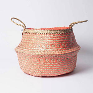 ตะกร้าหญ้าทะเลตกแต่งสำหรับเก็บตะกร้าฟาง - Product Image 4