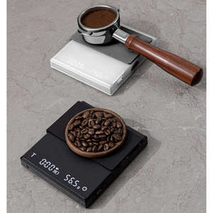 Mini Báscula Digital Ultra Delgada para Café, Balanza de Cocina USB con Temporizador, Negra y Blanca - Product Image 3