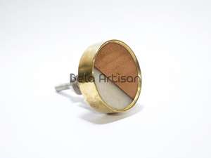 Elegante Tirador de Cajón Decorativo de Madera y Mármol, Tamaño Grande, Calidad Premium, Color Marrón y Blanco - Product Image 6