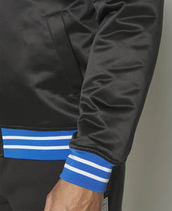 Veste de baseball en satin coupe-vent personnalisée en gros avec logo OEM, design personnalisé, pour hommes, automne, imperméable, respirante, écologique, style streetwear - Product Image 3