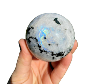 Bolas Feng Shui de cuarzo Natural para decoración, esferas de GEMA de piedra lunar blanca, Arco Iris, hechas a mano, venta al por mayor - Product Image 1
