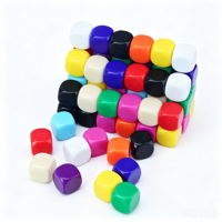 Dés à six faces en acrylique coloré de 16 mm D6, coins arrondis, vente en gros, dés de jeu pour jeux de société de table
