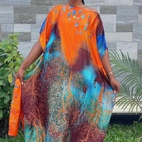 Nouvelles Tendances Robe Abaya Kaftan Femme Musulmane Ouverte à Capuche en Chiffon Brodé Manches Chauve-Souris Style Turc Africain Boubou