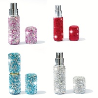Vente Flash – Mini Vaporisateur Portable Rechargeable en Verre et Aluminium Scintillant avec Pompe Fine Brume pour Parfum de Voyage LH-rj003