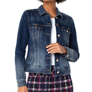 แจ็กเก็ตยีนส์ระบายอากาศสำหรับผู้หญิงแจ็กเก็ตยีนส์ระบายอากาศออกแบบโลโก้ได้ตามต้องการ - Product Image 2