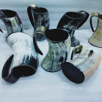 Mug à bière Viking en corne de vache naturelle, de qualité supérieure, taille et couleur personnalisables, logo, style vintage, respectueux de l'environnement