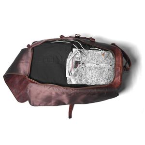 Elegante bolso de lona de cuero de grano completo para hombre, bolso de fin de semana de cuero genuino marrón, bolso de viaje nocturno, regalos personalizados para él - Product Image 4