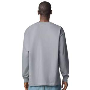 <b>Men</b> Oversized <b>Long</b> <b>Sleeve</b> Pocket Tee Soft Cotton Crewneck Casual Everyday Streetwear Top - Product Image 2