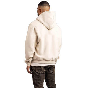 Sweat à capuche unisexe de haute qualité 100% coton biologique polaire Hiver Épaules tombantes Coupe ample Classique Streetwear Pull avec poche - Product Image 4