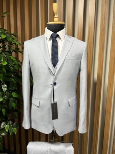 Traje de élite de tela tejida de poliéster y viscosa hecho a medida con el último diseño más vendido, traje de boda para novio y negocios para hombre - Product Image 3