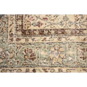 พรมขนสัตว์สีเขียวเบจ2.5 x 1.5ft แบบดั้งเดิมห้องนั่งเล่นพรมตุรกีเย็บปะติดปะต่อกันสำหรับข้างเตียงห้องโถงยางพาราสี่เหลี่ยมผืนผ้า - Product Image 5