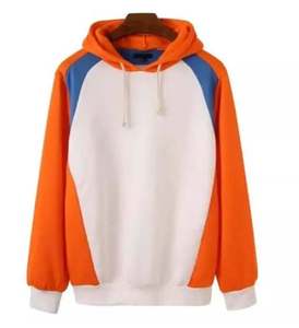 Sudadera con Capucha para Hombre, Estilo Casual de Moda, Color Blanco con Paneles Azules y Naranjas, Nueva Llegada, Gran Venta - Product Image 1