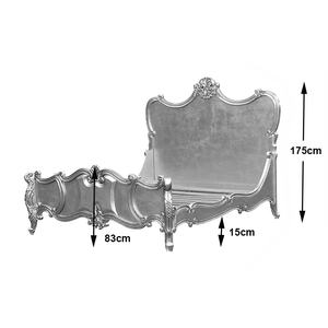 Cama francesa antigua personalizada en madera maciza, muebles de dormitorio artísticos tallados a mano para el hogar o apartamento europeo - Product Image 2