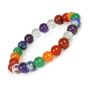 Bracelet en perles de 8 mm, 7 chakras naturels, Reiki, énergie positive, bien-être spirituel, style bohème - Product Image 4