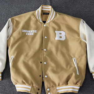 Personalizado 2026 nueva llegada personalizable lona Formal Varsity chaqueta Premium clásico cremallera Vintage College béisbol frontal para hombres - Product Image 6