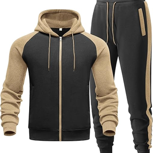 Survêtements pour hommes avec logo de marque personnalisé imprimé Sweat-shirt de jogging uni zippé en polaire Tech avec logo personnalisé Survêtement pour hommes - Product Image 2