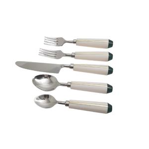 Juego de Cubiertos de Acero Inoxidable con Mango de Nácar, Juego de Cubiertos Moderno de Cinco Piezas, Juego de Cubiertos de Tendencia, Hecho a Mano - Product Image 5