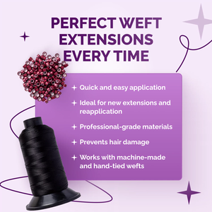 Outils d'extension capillaire Big Kizzy : Pinces à fil nylon et connecteurs 250m/1400m pour extensions à trame - Product Image 6