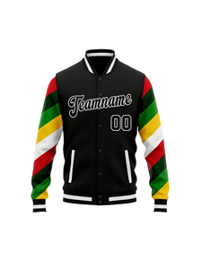 Veste de baseball personnalisée en laine 100% avec capuche brodée sur mesure, tenue de sport, taille plus pour hommes, devant - Product Image 3