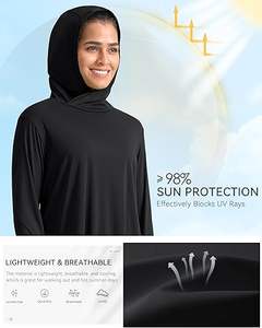 Camisas de Pesca con Capucha y Protección Solar UPF 50+ para Mujer, Camisas con Capucha UV, Ligeras y de Secado Rápido - Product Image 3