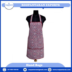 Indian Block-Printed Reusable 100% Cotton Bib Sleeveless <b>Kitchen</b> <b>Apron</b> Eco-friendly & Durable 83 Cms - Product Image 6