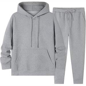 Ensemble de survêtement pour homme respirant à capuche, écologique, 100% coton molletonné, streetwear, 500 GSM, ensemble d'hiver pour homme, délavé à l'acide - Product Image 2