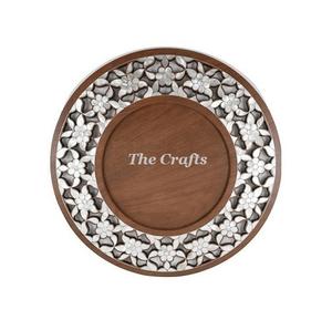 Chocolats en bois assiette de service forme ronde accessoires de table assiette à Dessert pour les ustensiles de cuisine d'hôtel - Product Image 4