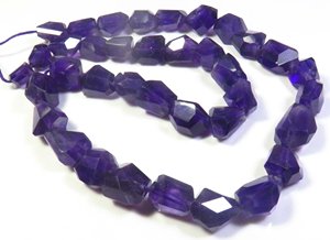 Perles de pierres précieuses d'améthyste violette 9-15mm perles de pépite d'améthyste naturelle 16 "brin améthyste perles coupées à facettes irrégulières - Product Image 3