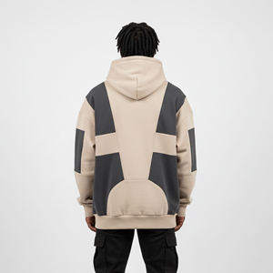 Sweat à capuche en molleton de coton surdimensionné à épaules tombantes, manches longues, personnalisé pour hommes - Product Image 5