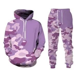 Men's Winter Outdoor Casual Sportswear <b>3D</b> Printed 2pcs Hooded Solid <b>Hoodie</b> and Pants Set Tracksuit Set - Product Image 5