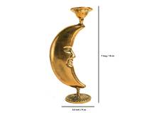 Porte-bougie moderne en laiton antique plaqué or, fait main, en forme de croissant de lune, 3,5x7 pouces, haute qualité, logo personnalisé, Noël
