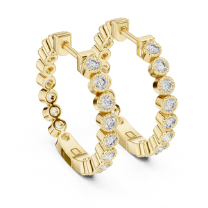 Boucles d'oreilles en diamant rond pour femmes pierres certifiées cultivées en laboratoire bijoux de luxe acheteurs de conception en gros et personnalisée - Product Image 2