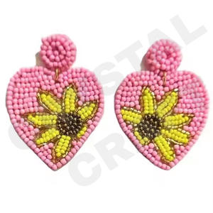 Boucles d'oreilles vintage en perles de serpent pour femmes couleur orange blanc bleu patriotique pour mariage ou jour commémoratif - Product Image 6