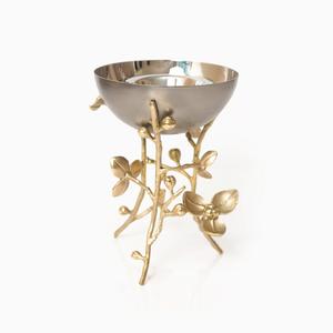 Fabulous Design Round Shape <b>Oud</b> Burner Handmade Arabic Brass Gold Plated <b>Bakhoor</b> Incense Burner With Designer Stand - Product Image 1