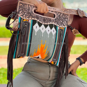 มือตะวันตกToolled Fringeกระเป๋าถือสลิงสีJacquardกระเป๋าโบฮีเมียนอะซเทกผ้าออกแบบใหม่กระเป๋าสไตล์วินเทจสําหรับสตรี - Product Image 4