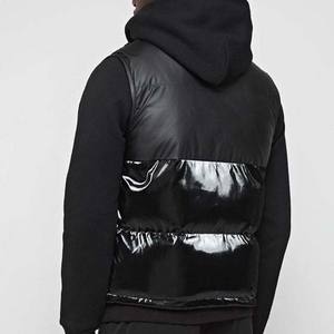 2024 OEM logotipo personalizado diseñador hombres alta calidad invierno burbuja chaleco transpirable cómodo sin mangas brillante chaqueta acolchada lona - Product Image 5