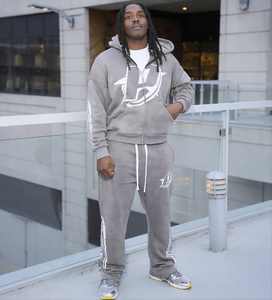 Survêtement de course surdimensionné en polaire baggy lourd personnalisé pour hommes sweat à capuche et pantalons de survêtement pour hommes survêtements tenues d'entraînement costume - Product Image 1