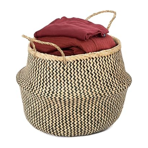 Panier de rangement en jonc marin panier tissé à la main avec poignées couvercle de bassin de plantes artisanat taille personnalisée fabricant du Vietnam - Product Image 6