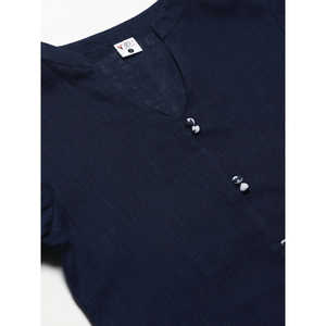 Kurta droit à imprimé floral en coton flammé et cabriqué avec palazzo à longueur de cheville haut d'été décontracté - Product Image 3