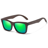 Lunettes rétro en bois sculpté à la main avec verres miroir multicolores