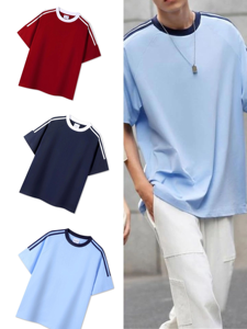 Camiseta Unisex de cuello redondo de gran tamaño 100% algodón 260g serigrafía diseño transpirable de secado rápido con hombro caído - Product Image 4